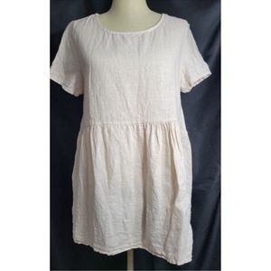 Francesca Bettini Linen Short Sleeve Peplum Blouse Size M Made In Italy